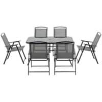 OutSunny Patio Dining Set Black 900 x 700 mm