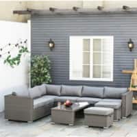 OutSunny Rattan Sofa Set Grey 800 x 660 mm