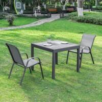 OutSunny Garden Dining Table Grey 900 x 730 mm
