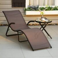 OutSunny Galvanized Lounge Chair Brown