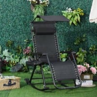 OutSunny Rocking Chair Steel Frame  Black 670 x 1,020 mm