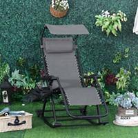 OutSunny Rocking Chair Steel Frame Grey 670 x 1,020 mm