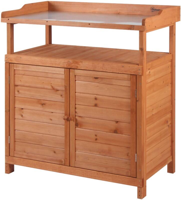 OutSunny Potting Bench Table Orange 470 x 1,050 mm