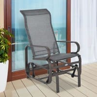 OutSunny Rocking Chair Metal, Fabric 600 x 1,040 mm Grey Outdoor