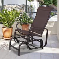 OutSunny Rocking Chair Metal, Fabric 600 x 1,040 mm Brown Outdoor