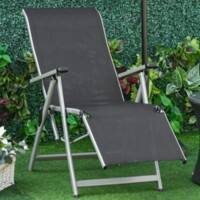 OutSunny Breathable Mes Lounge Chair Grey