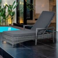 OutSunny Steel, PE Rattan, Polyester Rattan Lounge Grey