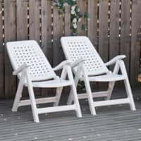 OutSunny Folding Chair Set White 695 x 1,020 mm