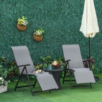 OutSunny Lounge Chair Set Grey 580 x 1,100 mm