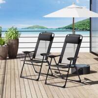 OutSunny Folding Chair Set Black 700 x 1,090 mm