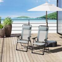 OutSunny Folding Chair Set Grey 700 x 1,090 mm