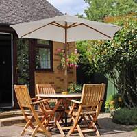 OutSunny Patio Umbrella Wood Cream