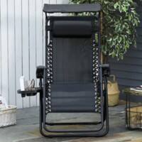 OutSunny Breathable Mesh Lounge Chair Black