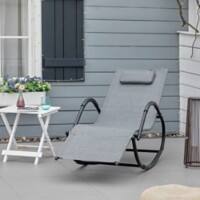 OutSunny Rocking Chair Texteline, Galvanized Metal Grey 1,600 x 790 mm