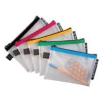 Exacompta Zip Lock Bags 34120E A6 Landscape Zip PP (Polypropylene), EVA (Ethylene-Vinyl Acetate) 17 (W) x 0.4 (D) x 12 (H) cm Assorted Pack of 10