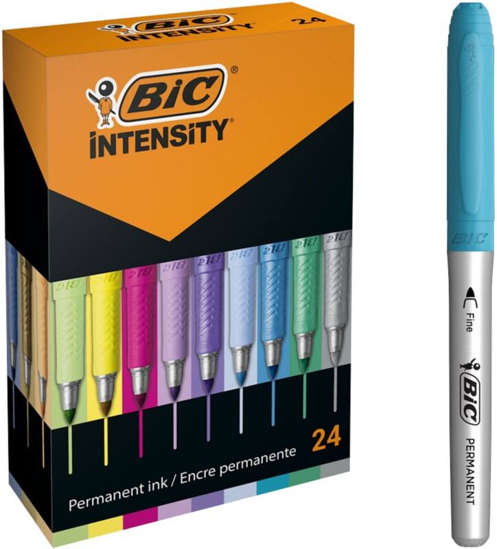 BIC Intensity Permanent Marker Assorted Bullet 0.8 mm Pack of 24