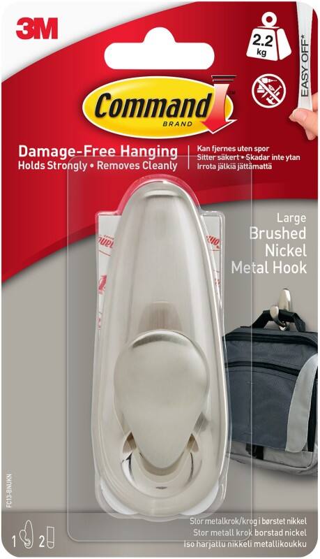 Command Hook Strips 42 x 105 mm Brushed Nickel Metal FC13-BNUKN