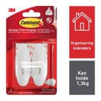 Command Hook Strips White 29 mm (W) x 0.029 m (L) Plastic 17068 Pack of 2