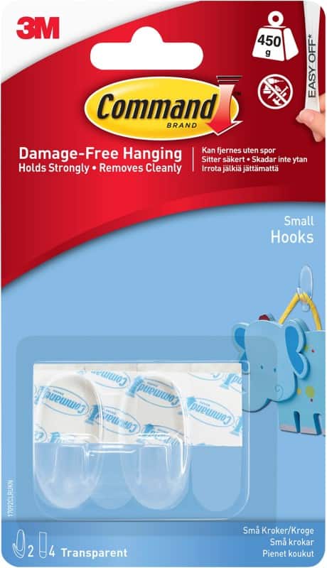 Command Hook Strips Transparent Plastic 17092CLR Pack of 2