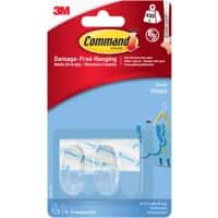 Command Hook Strips Transparent Plastic 17092CLR Pack of 2