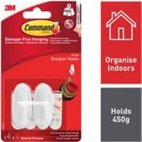 Command Hook Strips White 25 mm (W) x 0.022 m (L) Plastic 17082 Pack of 2