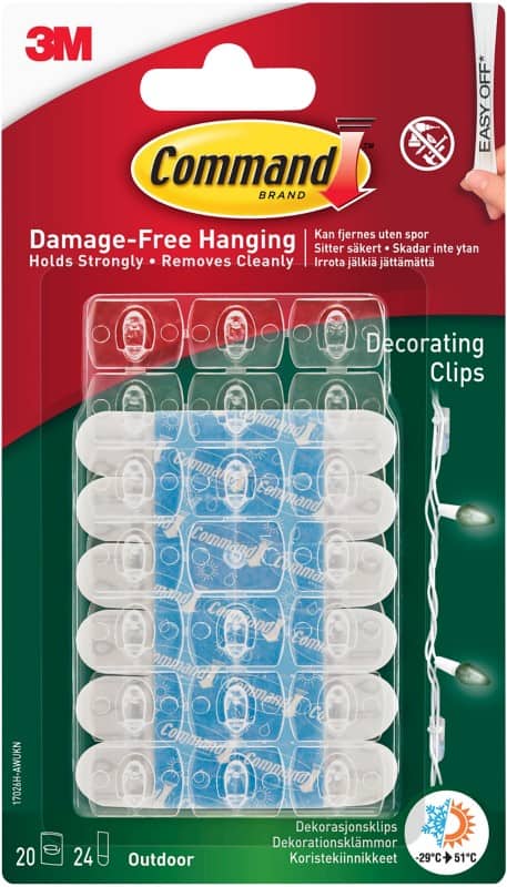Command Adhesive Strips Transparent Plastic 17026H-AW Pack of 20