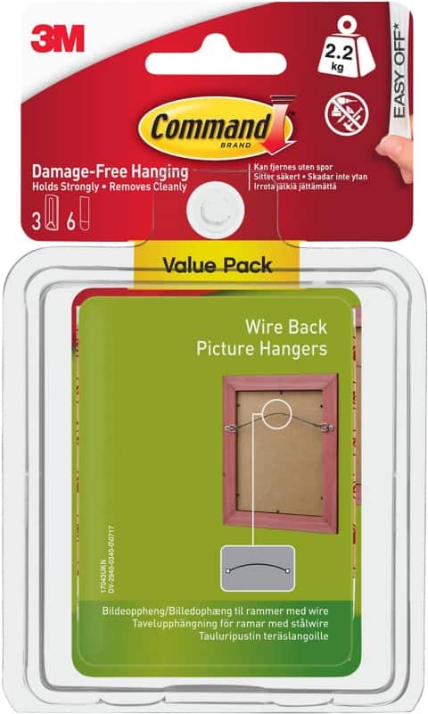 Command Adhesive Strips White Plastic 17043 Pack of 3