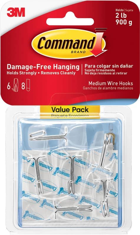 Command Hook Strips Transparent Plastic 17065CLR-6UKN Pack of 6