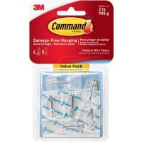 Command Hook Strips Transparent Plastic 17065CLR-6UKN Pack of 6