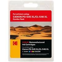 Kodak Ink Cartridge Compatible with Canon PG-545XL CL-546XL Black, Cyan, Magenta, Yellow Pack of 2