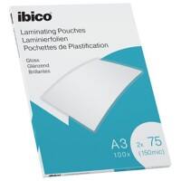 Ibico Gloss A3 Laminating Pouches 150 Micron (100) Clear Pack of 100