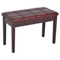 HOMCOM 1 Seat Storage Piano Bench 4 Legs Birchwood, Faux Leather, Foam Sponge Padding Red