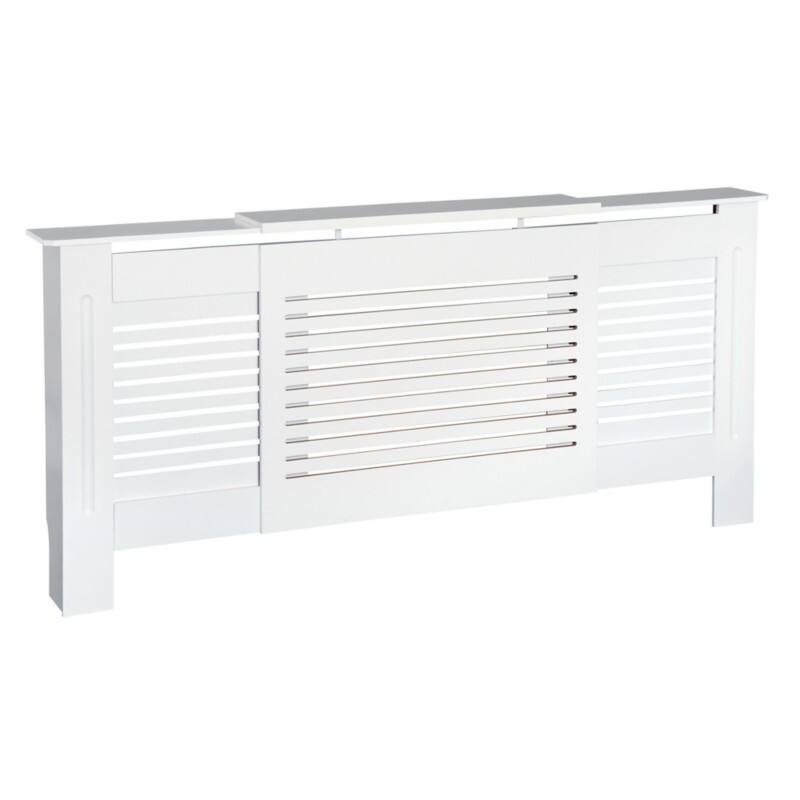 HOMCOM 140-204L x 21W x 83H cm MDF Radiator Cover MDF-White