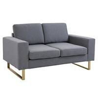 HOMCOM Seater Sofa, Linen, 145W x 82D x 78H cmGrey