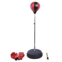 HOMCOM Kids PU Freestanding Boxing Punch Bag w/ Gloves Black, Red