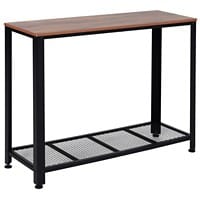 HOMCOM Steel Frame Industrial Style Console Table Brown, Black