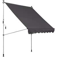OutSunny Sunshade Awning Manual Aluminium, Metal Grey
