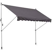 Outsunny 3x1.5m Adjustable Outdoor Aluminium Frame Awning Grey