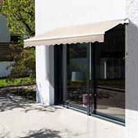 Outsunny 3.5M x 2.5M Manual Awning Canopy Retractable Sun Shade Shelter for Garden Patio