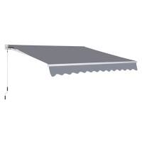 Outsunny Manual Retractable Awning, size (4m x3m)-Grey