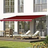 Outsunny Manual Retractable Patio Awning Shelter UV Protection, 2.5mx2m