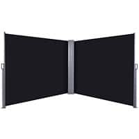 Outsunny Steel Frame Outdoor Garden Pull Out Double Side Awning Black