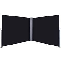 Outsunny Steel Frame Retractable Double-Sided Awning Black
