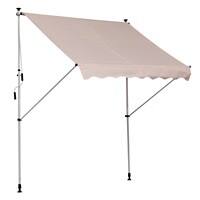 Outsunny 2x1.5m  Adjustable Outdoor Aluminium Frame Awning Beige