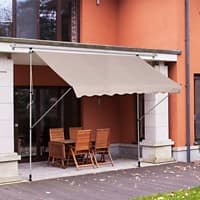 OutSunny Sunshade Awning Manual Aluminium, Metal Beige