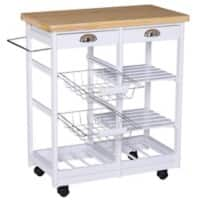 HOMCOM Kitchen Island, 74Wx37Dx76Hcm-White