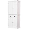 HOMCOM MDF Freestanding Tall Kitchen Cabinet White 76.2 x 40.2 x 183 cm