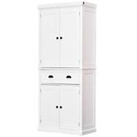 HOMCOM MDF Freestanding Tall Kitchen Cabinet White 76.2 x 40.2 x 183 cm