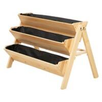 Outsunny 3 Tier Wooden Garden Plant Bed Flower Stand with Clapboard and Hooks