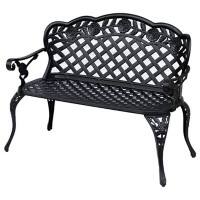 OutSunny Garden Bench 2 Seat 1,070 x 580 x 850 mm Aluminium Black